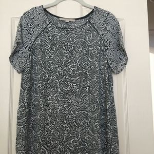 Loft black and white paisley top.